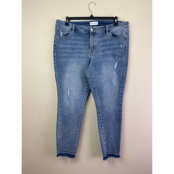 Lane Bryant Mid-Rise Distressed Skinny Jeans Size 18 (A3-2) - Picture 2 of 6